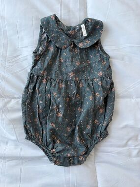 Rylee + Cru Porter Ditsy Floral Romper Baby Girl 6-12 months Linen